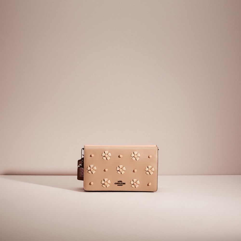 COACH Upcrafted Hayden Foldover Crossbody Clutch With Tea Rose Knot COACH