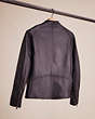 COACH®,RESTORED LEATHER RACER JACKET,Leather,Black,Back View