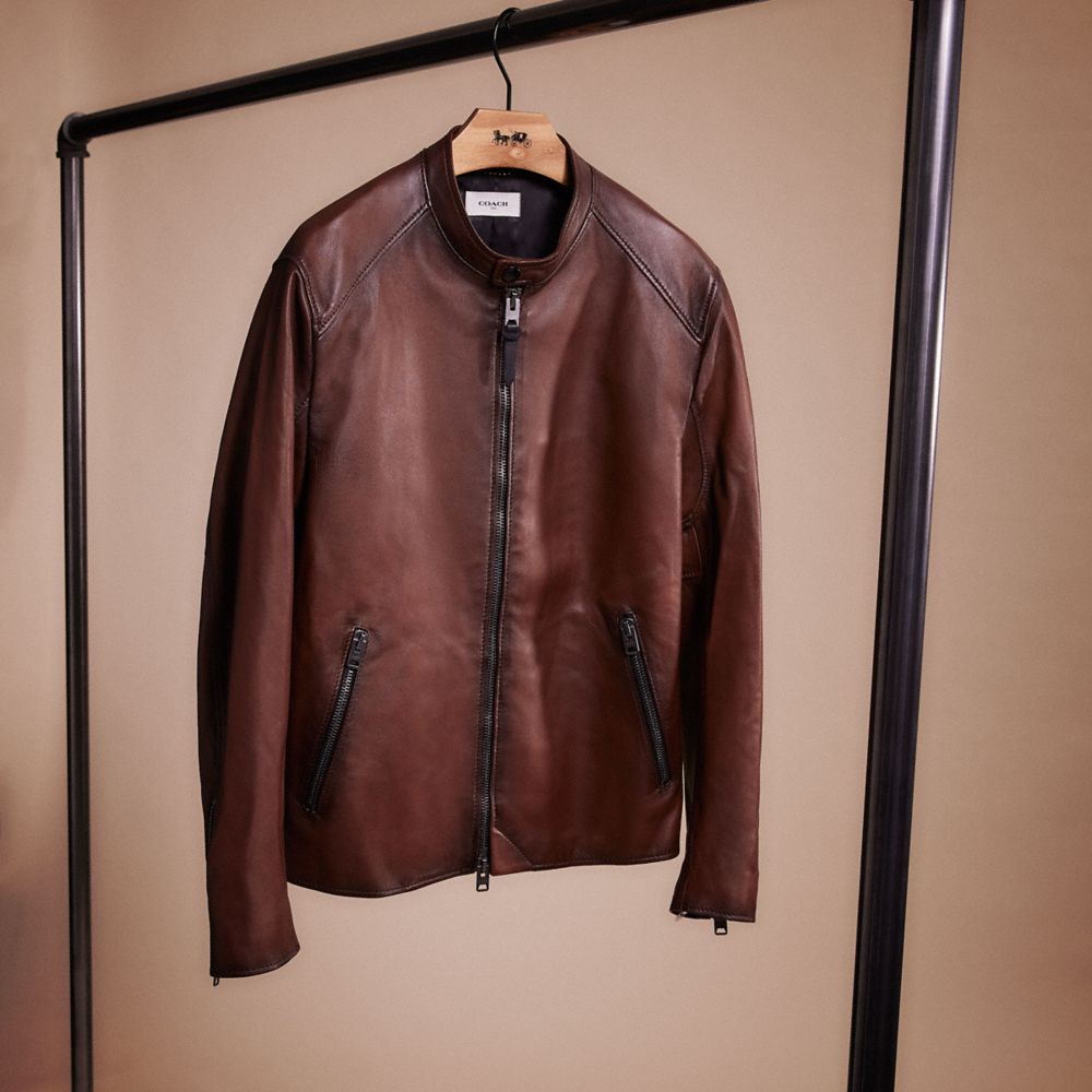 COACH Restored Leather Racer Jacket