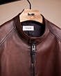 COACH®,RESTORED LEATHER RACER JACKET,Leather,Dark Saddle,Scale View