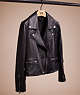 COACH®,RESTORED LEATHER BIKER,Leather,Black,Front View