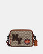 COACH®,FLIGHT BAG 19 IN SIGNATURE TEXTILE JACQUARD WITH VARSITY PATCHES,Signature Jacquard,Small,Cocoa Multi,Front View