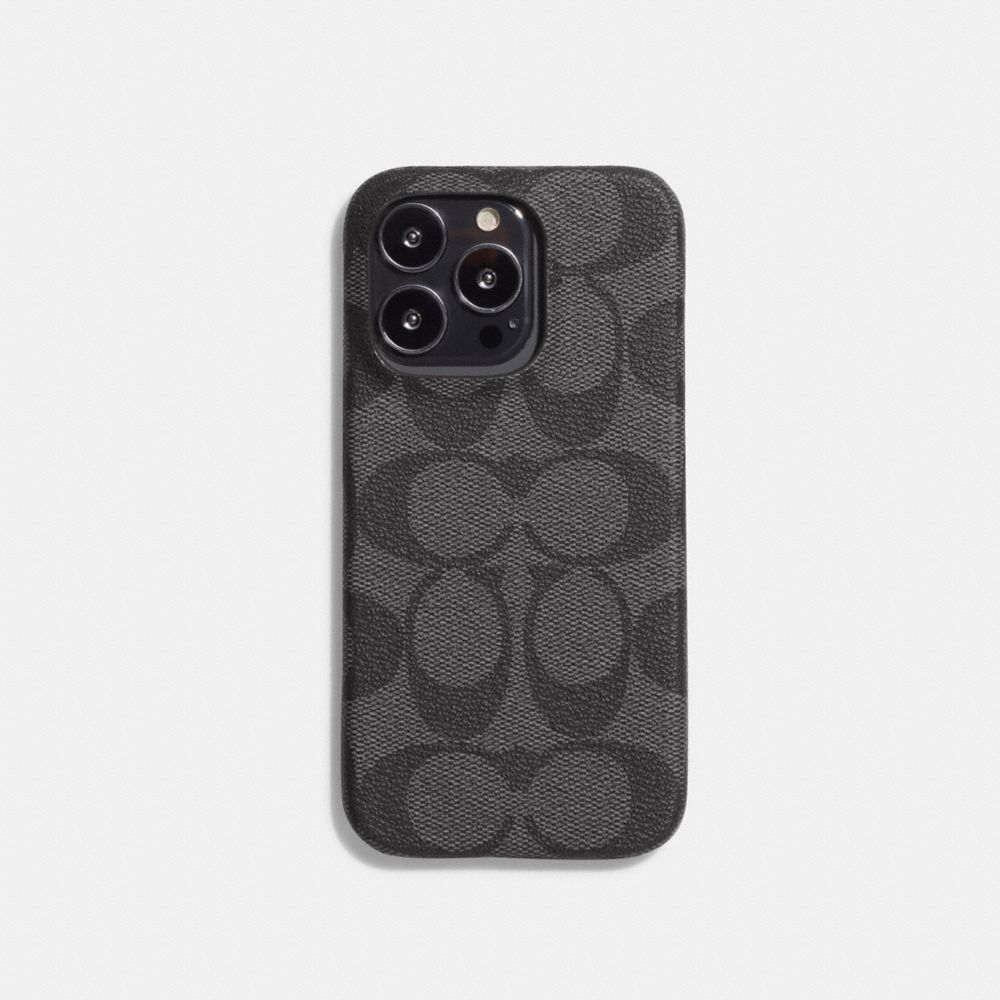 Coach iPhone 14 Pro Max Case in Signature Canvas in Grey - Size One