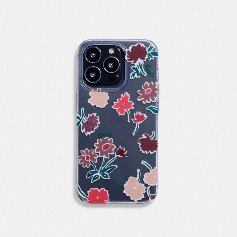 COACH® | Iphone 14 Pro Case With Winter Blossom Print