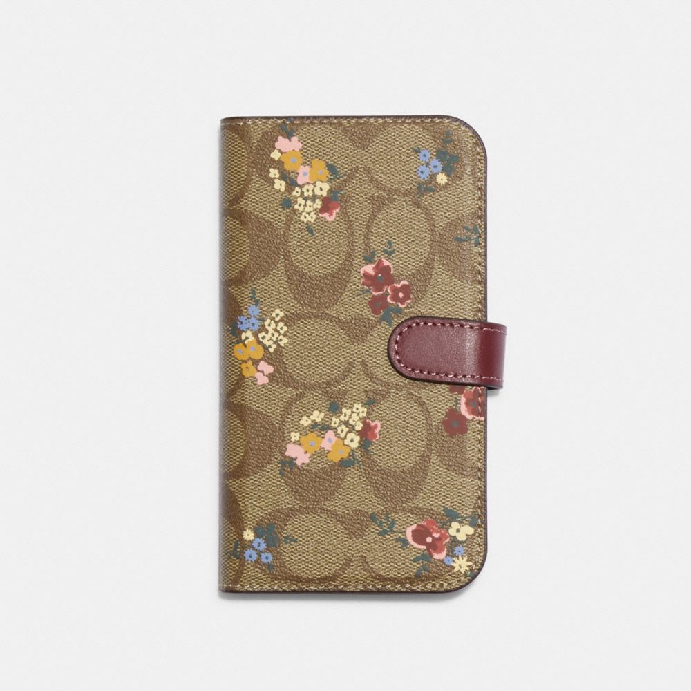 COACH Iphone 14 Pro Folio In Signature Canvas With Wildflower