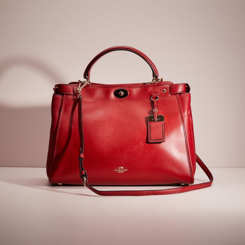 COACH®,RESTORED GRAMERCY SATCHEL,Large,Light Gold/Red Currant,Front View