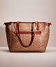COACH®,RESTORED BABY BAG IN SIGNATURE CANVAS,Signature Coated Canvas,Brass/Tan/Rust,Front View