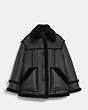 COACH®,STATEMENT SHEARLING JACKET,Shearling,Black,Front View