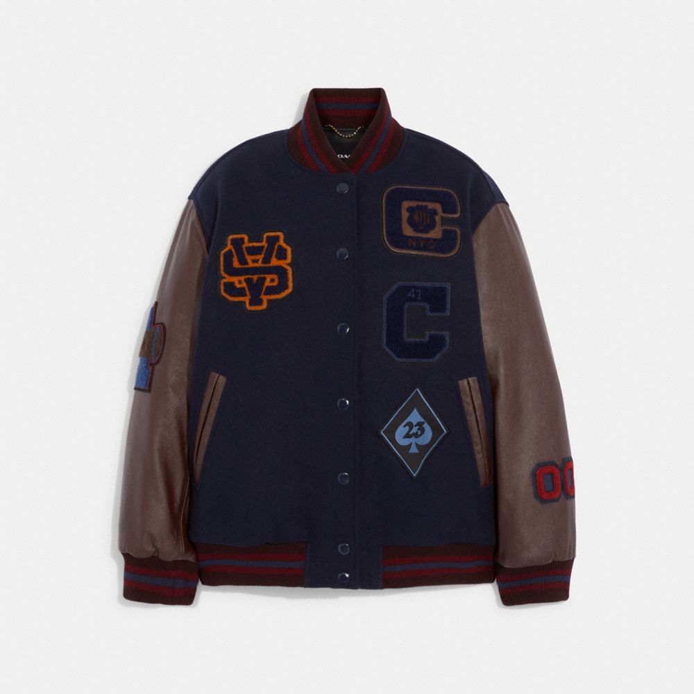 COACH® | Oversized Classic Varsity Jacket In Recycled Wool And