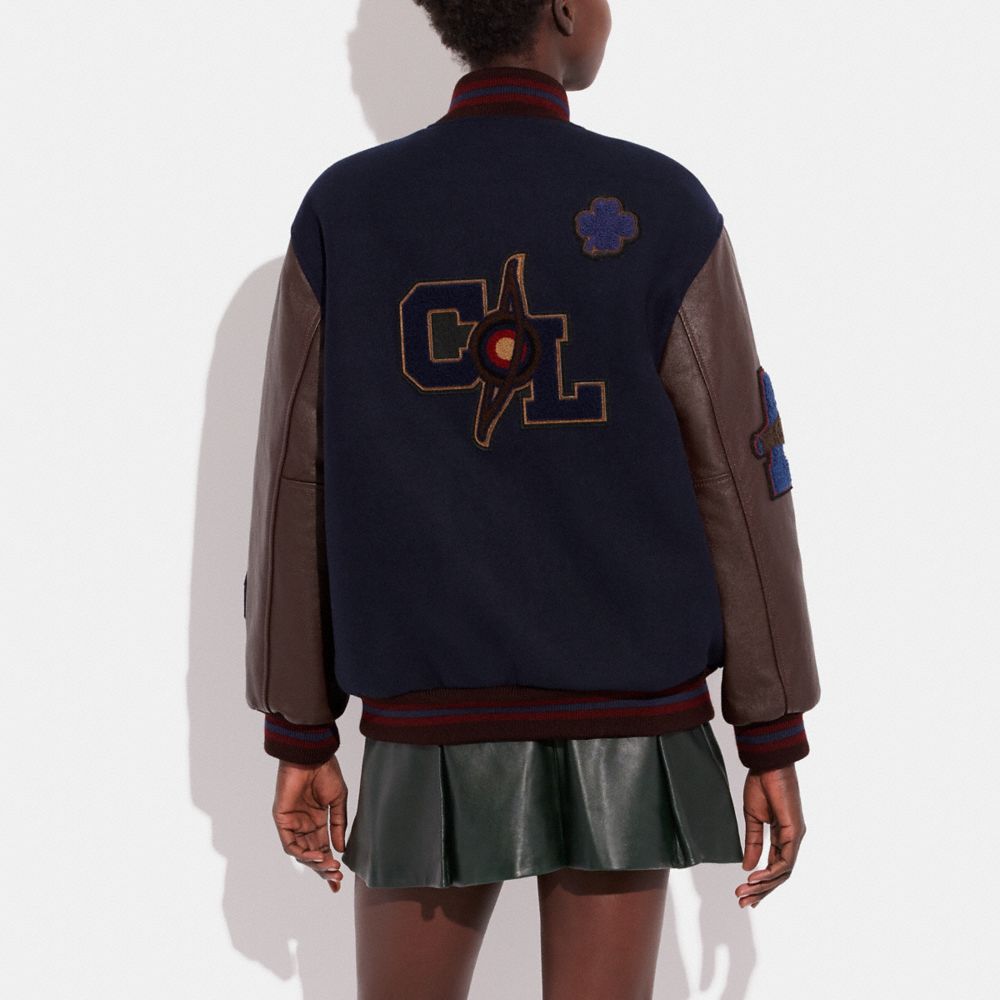 COACH® | Oversized Classic Varsity Jacket In Recycled Wool And