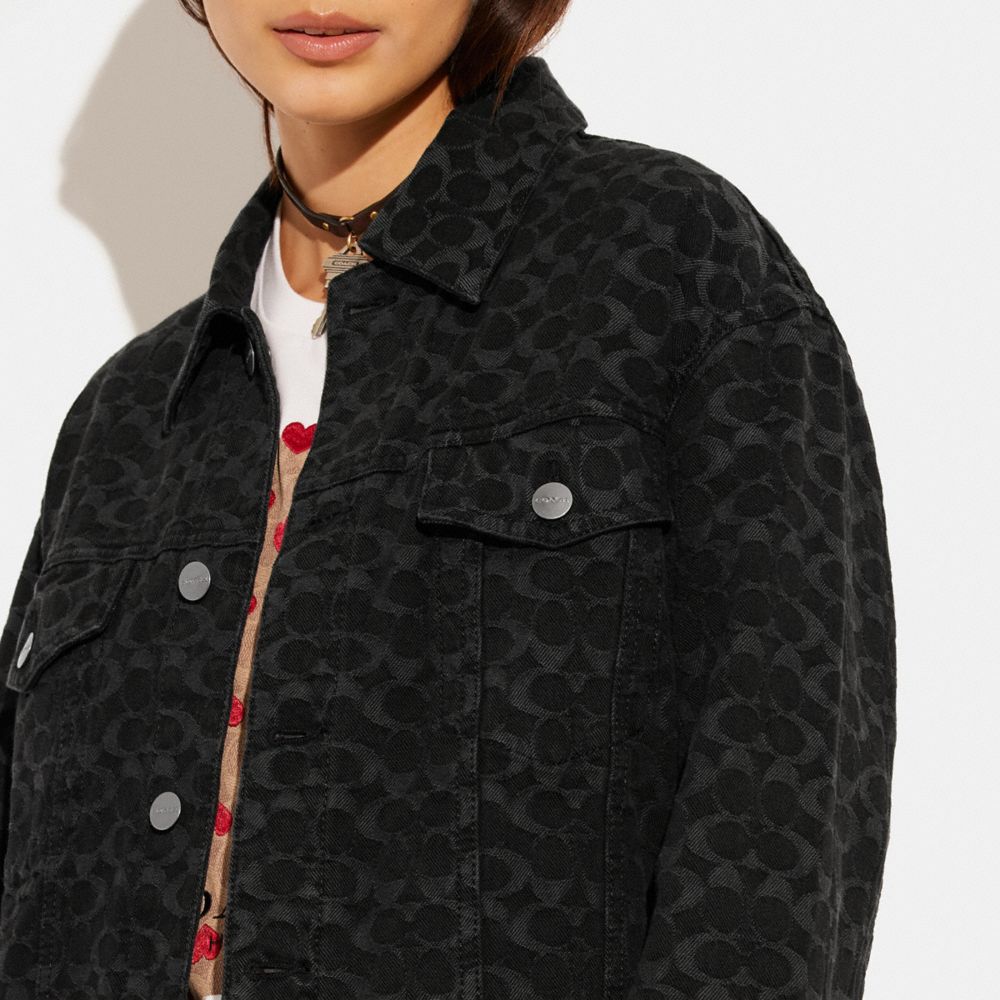 COACH®,Signature Jacquard Denim Jacket,,Detail View