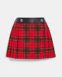 COACH®,KILT SKIRT,Wool/Polyester,Red Multi,Front View