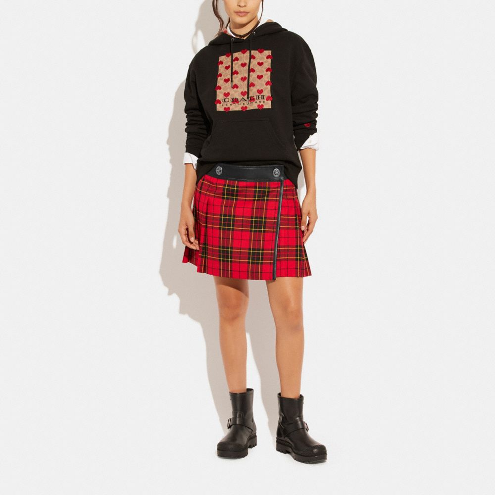 COACH®,KILT SKIRT,Wool/Polyester,Red Multi,Scale View