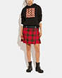 COACH®,KILT SKIRT,Wool/Polyester,Red Multi,Scale View