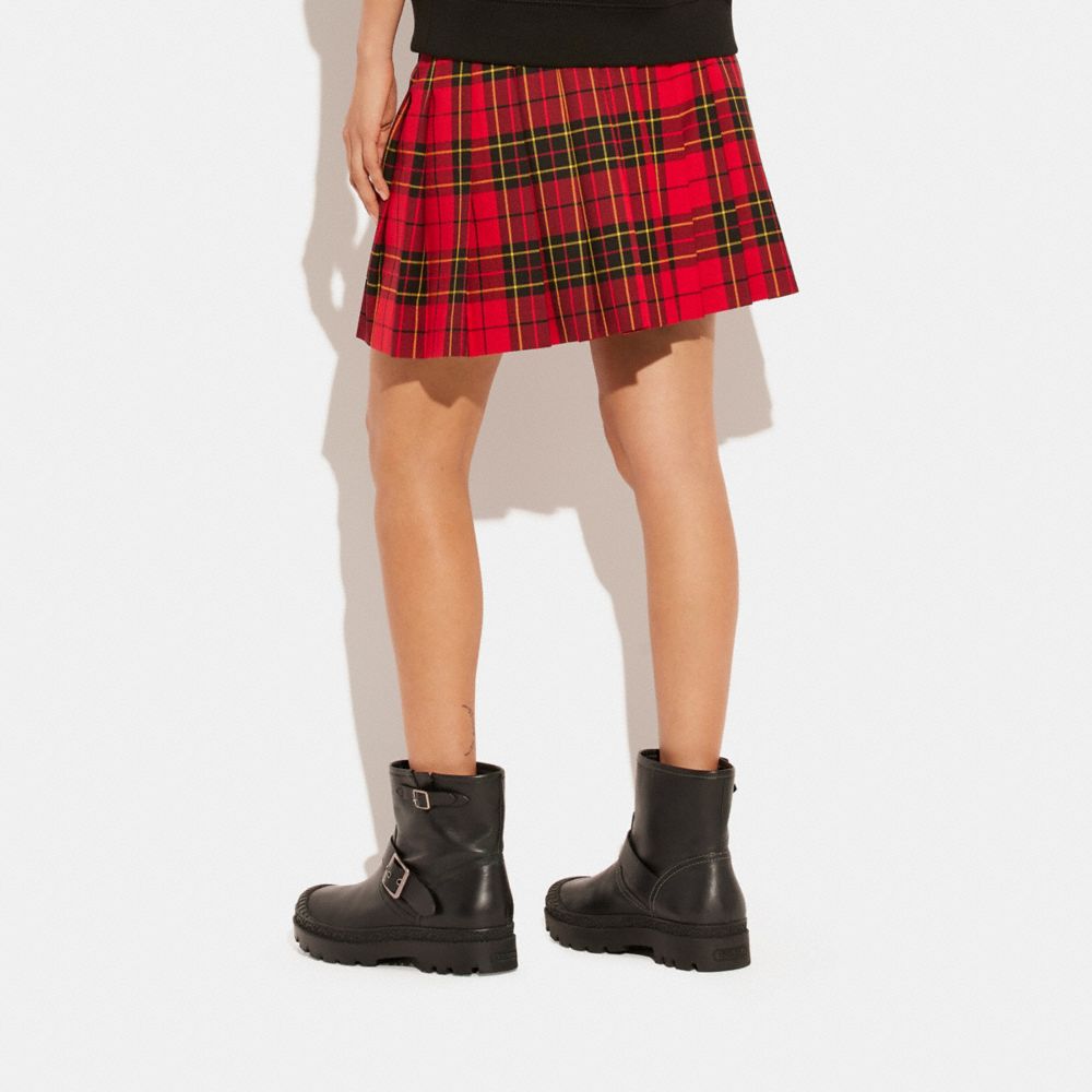 COACH®,KILT SKIRT,Wool/Polyester,Red Multi,Scale View