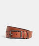 COACH®,DOUBLE BAR BUCKLE CUT-TO-SIZE REVERSIBLE BELT, 38MM,Refined Pebble Leather,Black Antique Nickel/Sunset/Saddle,Front View