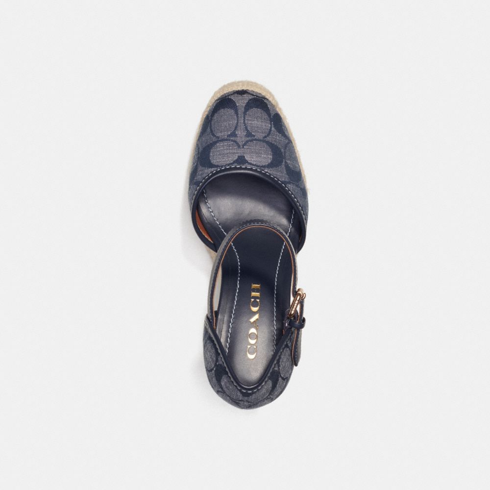COACH®,Raine Espadrille In Signature Denim,,Inside View,Top View