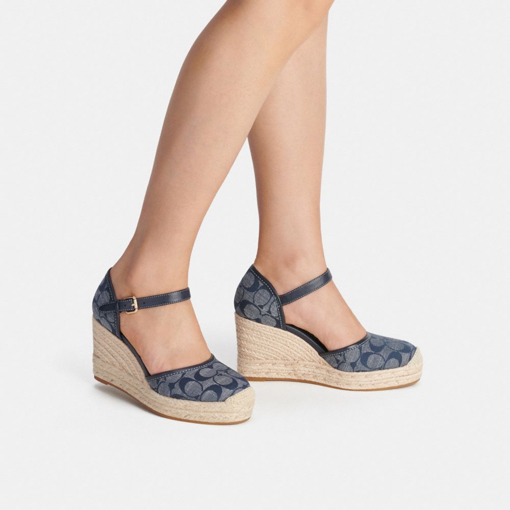 COACH®,Raine Espadrille In Signature Denim,,Detail View