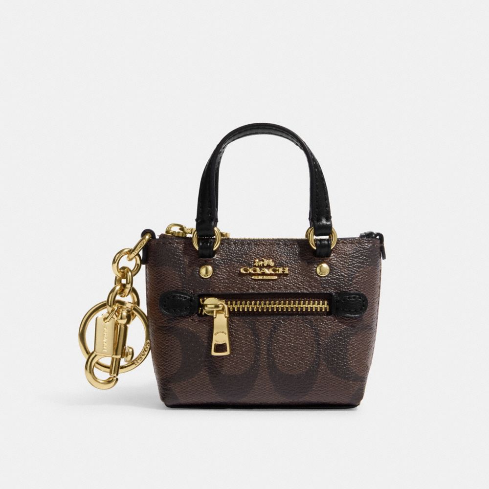 Mini Rowan Satchel Bag Charm In Signature Canvas