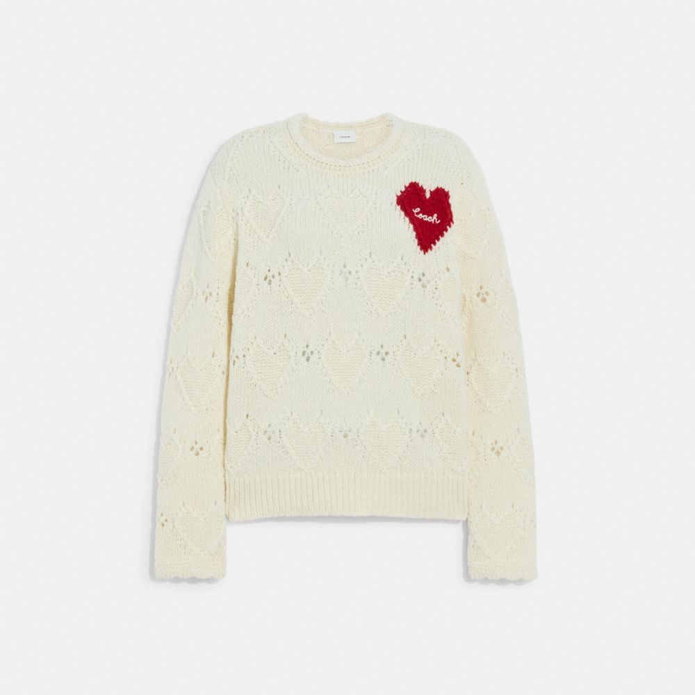 Cashmere sweater with outlet hearts