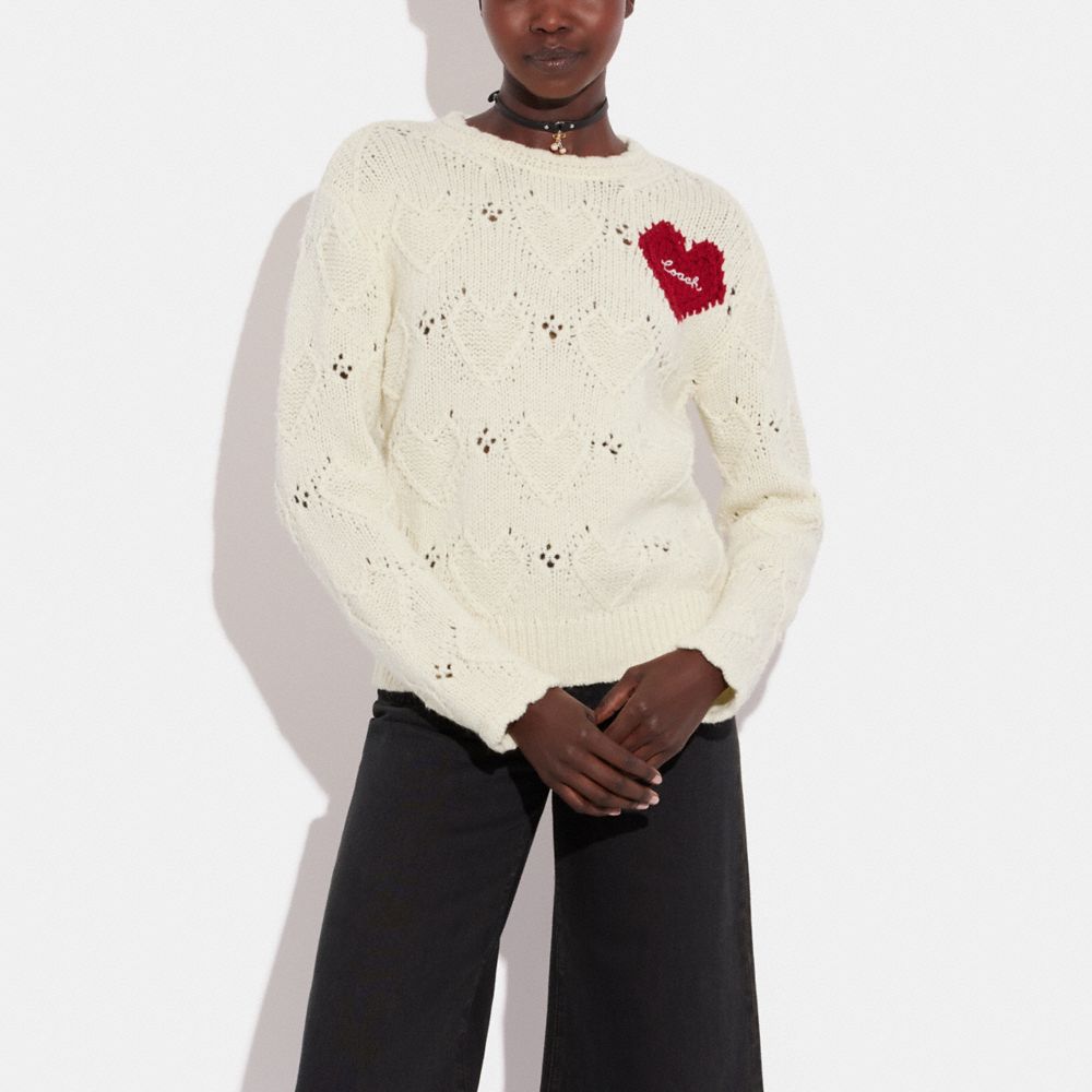 COACH® | Heart Crewneck Sweater