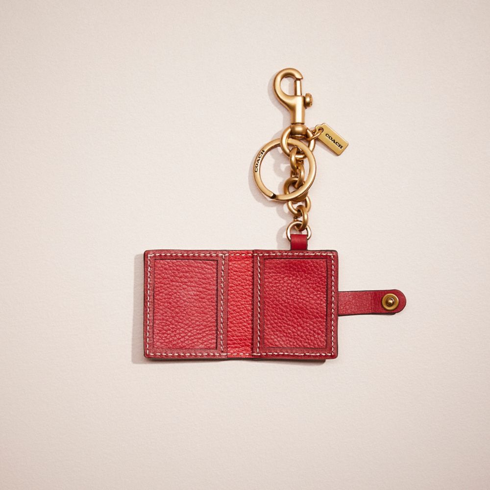 COACH®,BRELOQUE POUR SAC CADRE PHOTO RÉINVENTÉE,Rouge Multi,Inside View,Top View