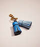 COACH®,REMADE COLORBLOCK TASSEL BAG CHARM,n/a,Mini,Pride,Blue,Front View