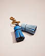 COACH®,REMADE COLORBLOCK TASSEL BAG CHARM,n/a,Mini,Pride,Blue,Front View