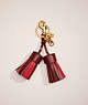 COACH®,REMADE COLORBLOCK TASSEL BAG CHARM,n/a,Mini,Pride,Red Multi,Front View