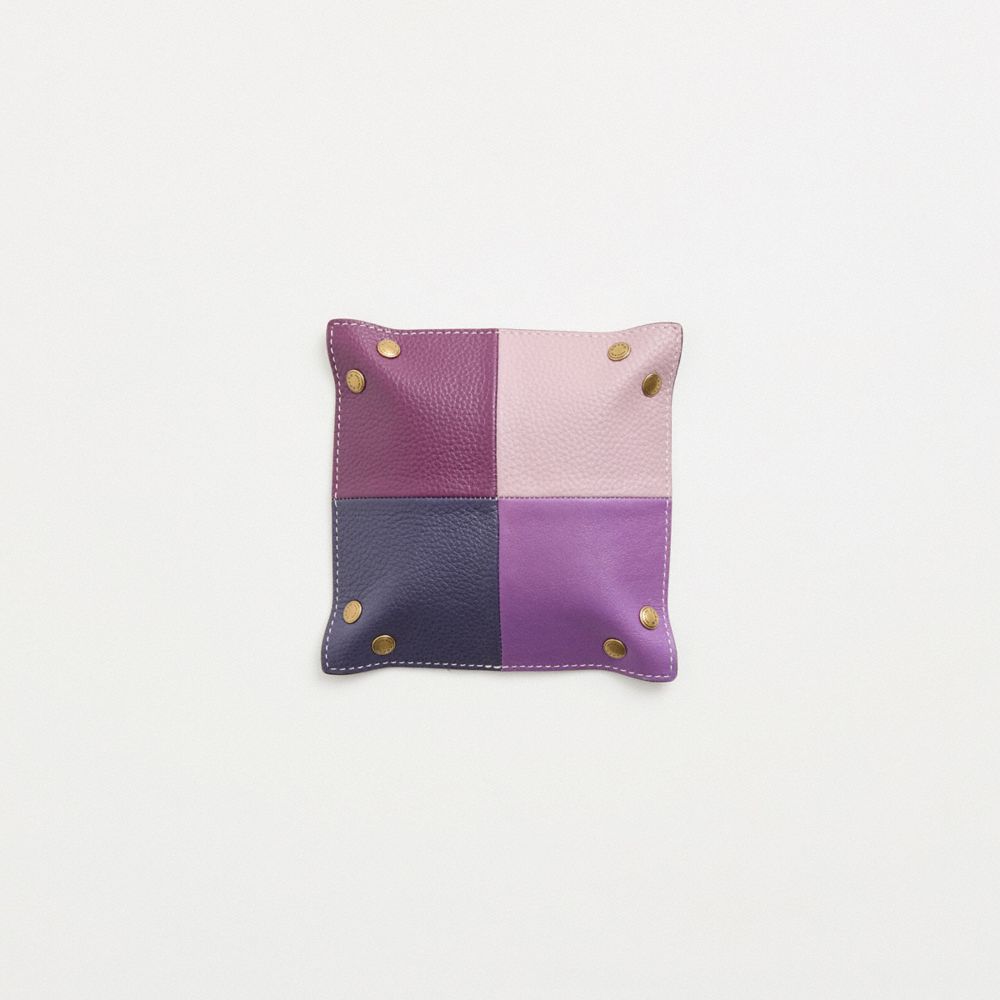 COACH®,Remade Colorblock Small Valet Tray,Leather,Decorative Tray,Color Block,Multi Color,Back View