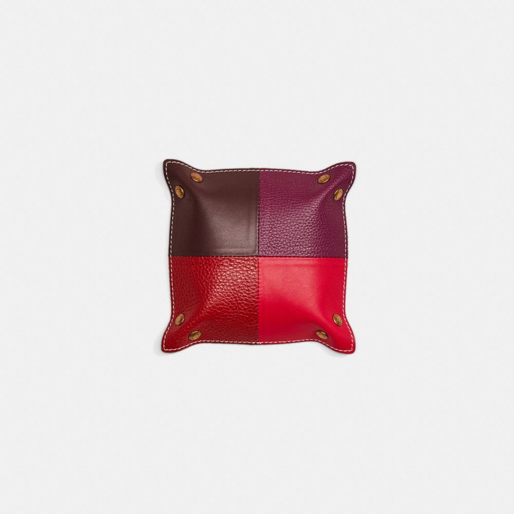 COACH®,Remade Colorblock Small Valet Tray,Leather,Decorative Tray,Color Block,Multi Color,Back View