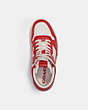 COACH®,HIGH TOP SNEAKER,Leather,Sport Red/Chalk,Inside View,Top View