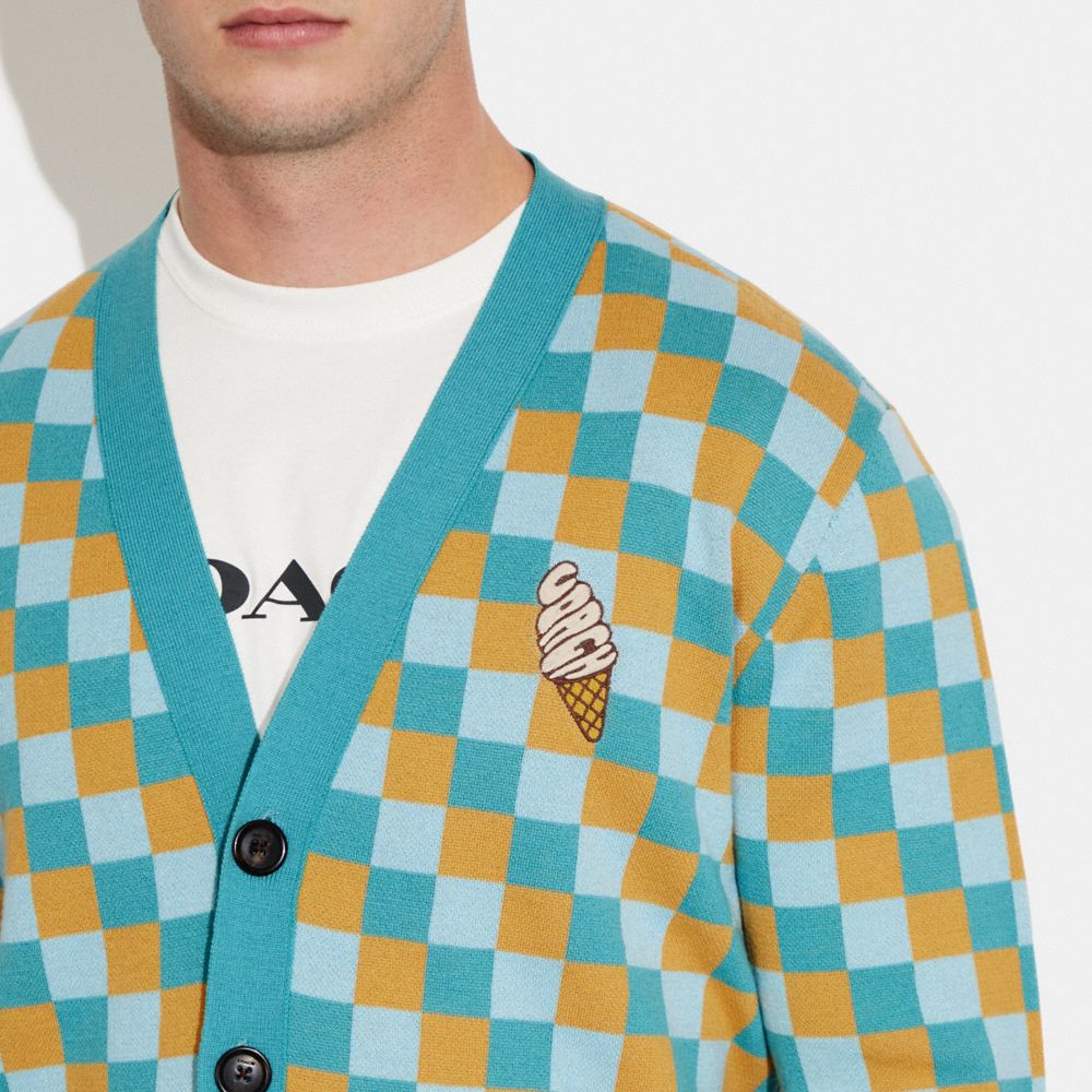 公式】コーチアウトレット | アイスクリーム チェッカード カーディガン