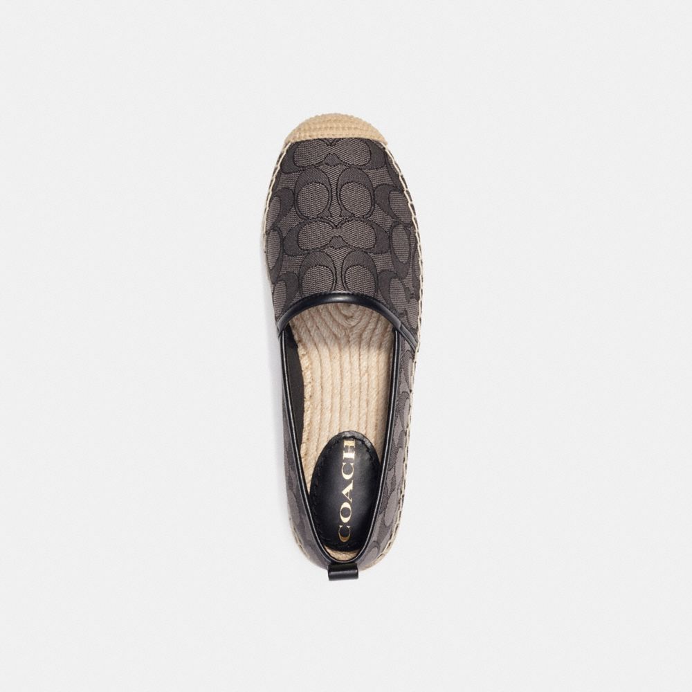 COACH®,CODI ESPADRILLE IN SIGNATURE JACQUARD,Black,Inside View,Top View