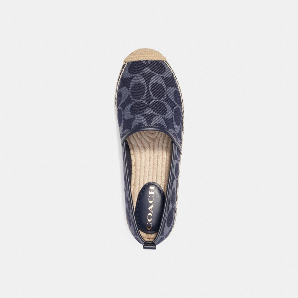 COACH®,CODI ESPADRILLE IN SIGNATURE DENIM,Denim,Inside View,Top View