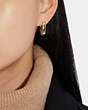 COACH®,CHUNKY SIGNATURE SMALL HOOP EARRINGS,Brass,Gold,Detail View