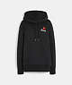 COACH®,OVERSIZED SIGNATURE STRAWBERRY HOODIE,Black,Front View