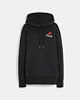 COACH®,OVERSIZED SIGNATURE STRAWBERRY HOODIE,Black,Front View