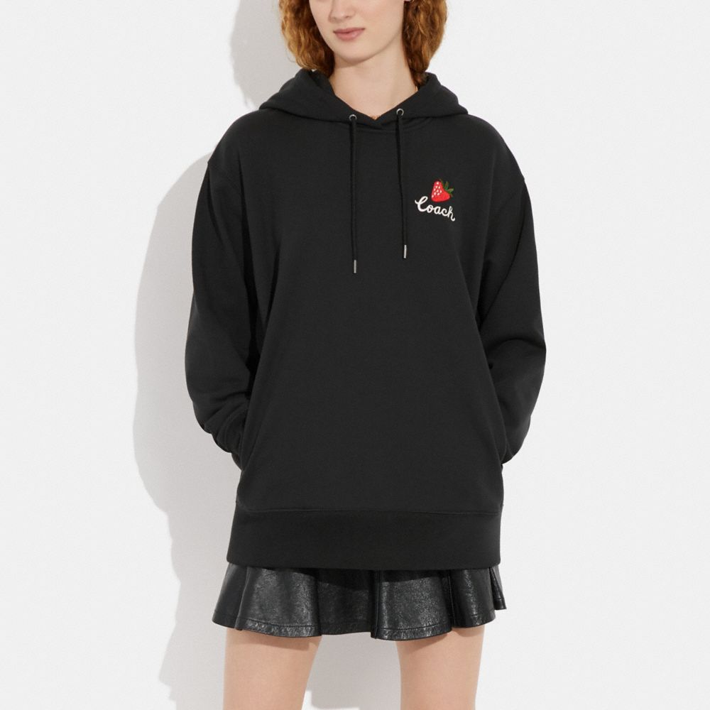 COACH®  Oversized Signature Strawberry Hoodie