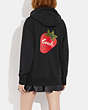 COACH®,OVERSIZED SIGNATURE STRAWBERRY HOODIE,Black,Scale View