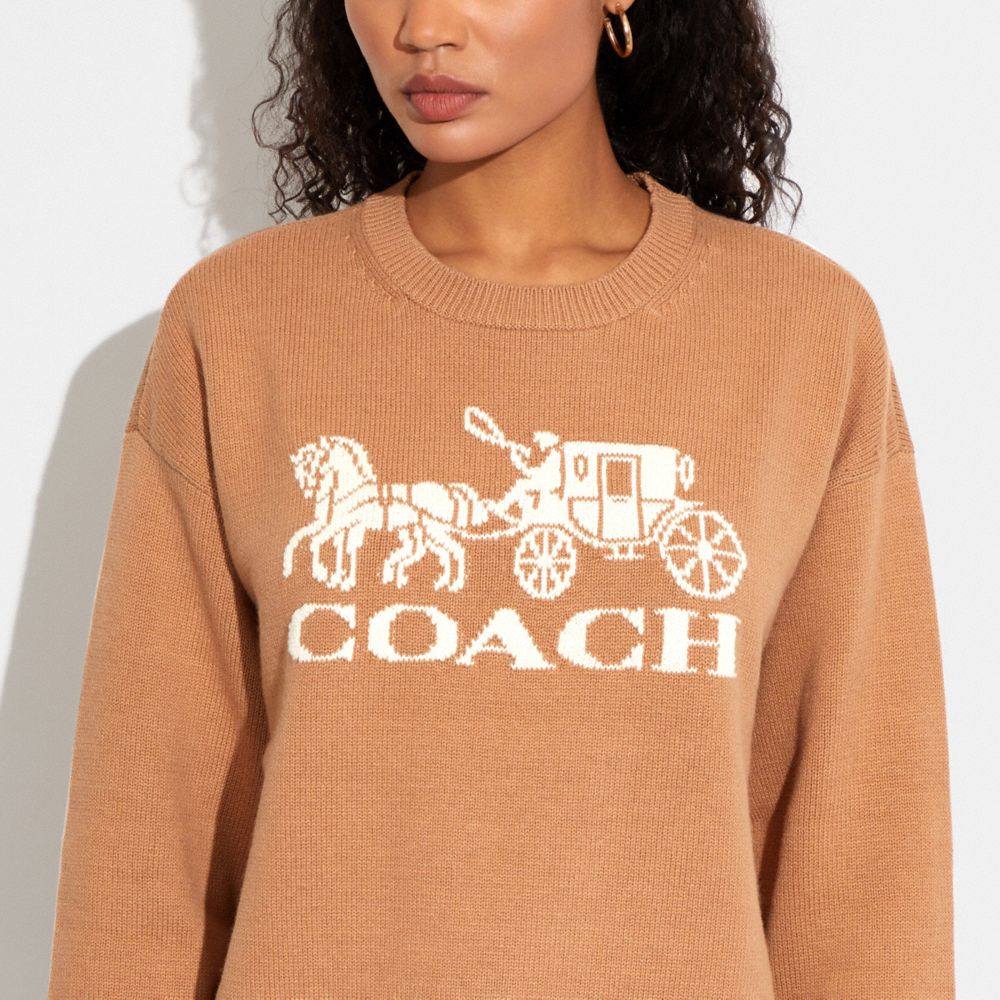 COACH®,Horse And Carriage Crewneck Sweater,,Detail View