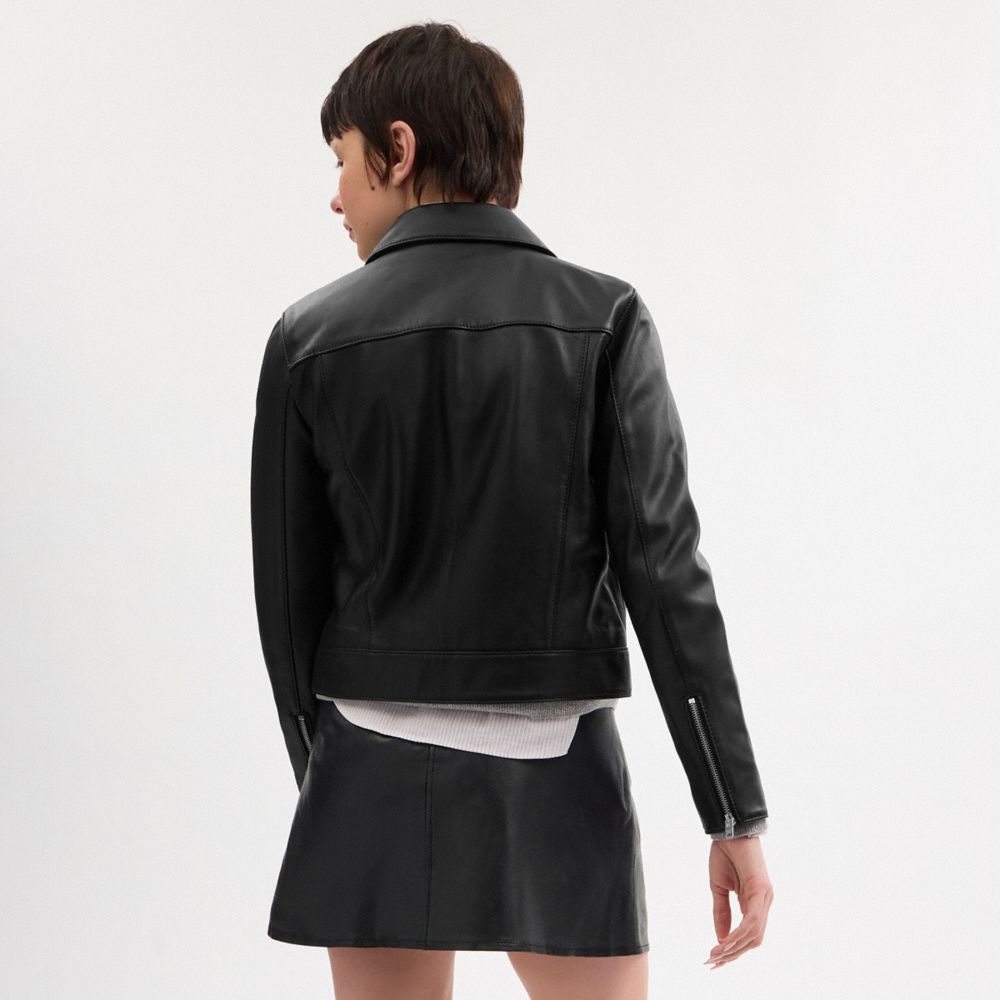 COACH®,LEATHER JACKET,Black,Scale View