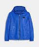 COACH®,REVERSIBLE LEATHER JACKET,Bright Blue/Bright Blue Sig,Front View