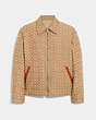 COACH®,HERITAGE REVERSIBLE JACKET,Cotton/Polyester,Tan Signature/Beige,Front View