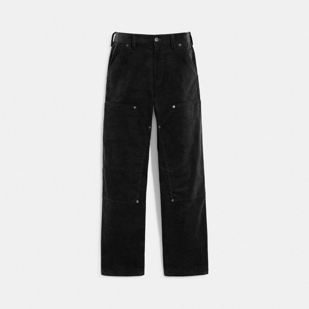 COACH®,CORDUROY PANTS,Black,Front View