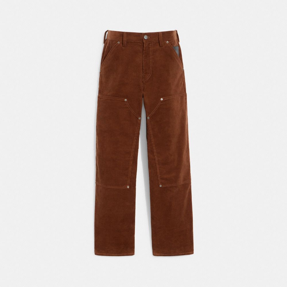 COACH®,CORDUROY PANTS,Brown,Front View