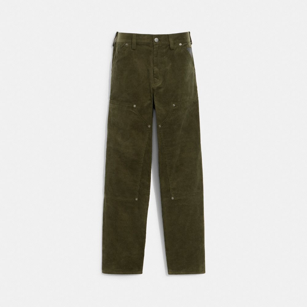 COACH®,CORDUROY PANTS,Olive,Front View image number 0