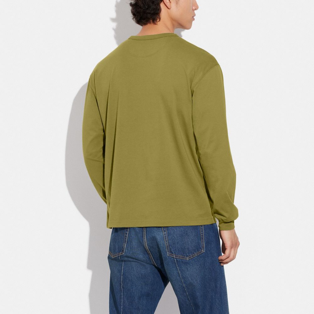 COACH®,Long Sleeve T Shirt In Organic Cotton,,Scale View