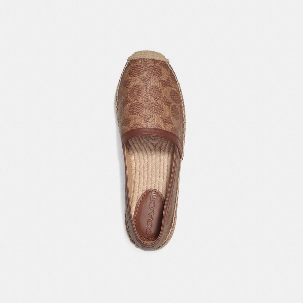 COACH®,COLLINS ESPADRILLE IN SIGNATURE CANVAS,Tan,Inside View,Top View