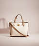 COACH®,RESTORED WILLOW TOTE 24 IN COLORBLOCK,Polished Pebble Leather,Brass/Chalk Multi,Front View
